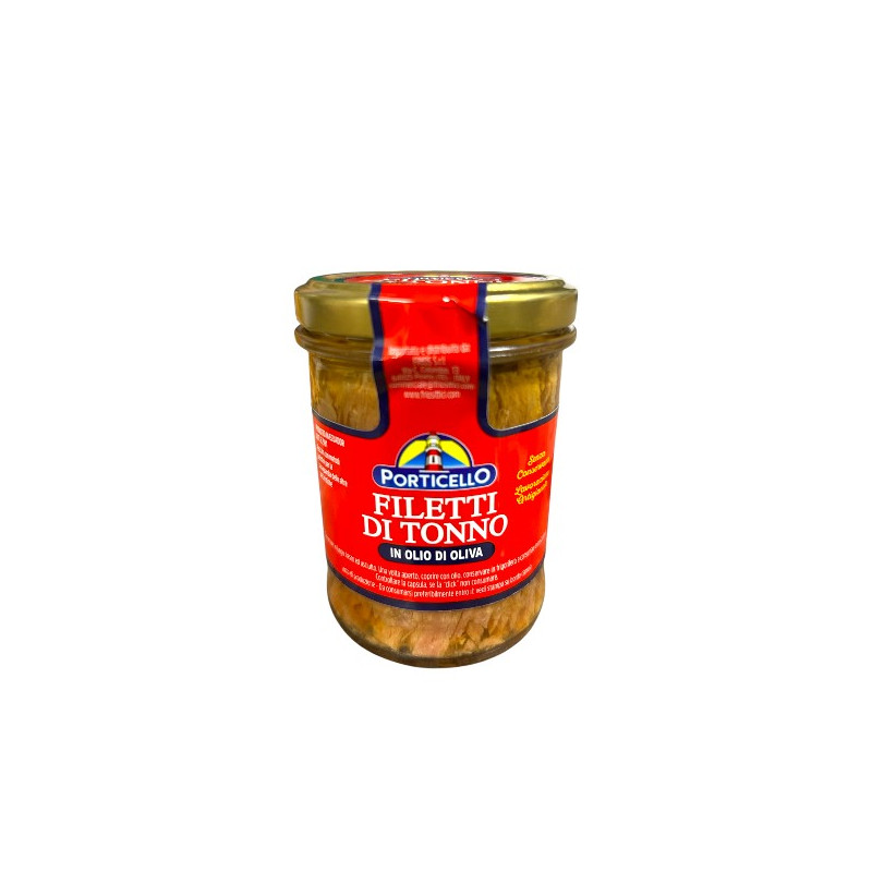 FILETTI TONNO OLIO OLIVA VETRO GR180